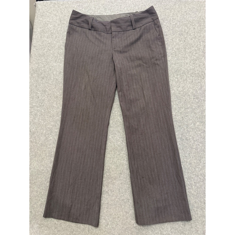 Y2K Mossimo Stretch Women‎ 6 Grey Pinstripe Low Rise Flare Leg Dress Pants
